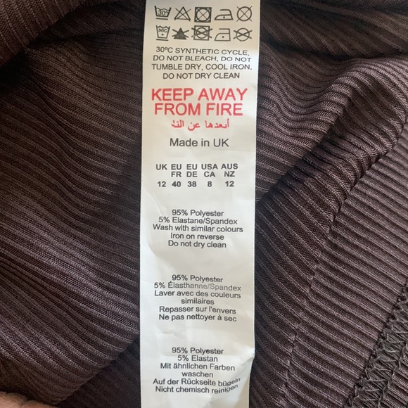 Chocolate Rib Underbust Drawstring Long Sleeve Crop Top. Size 8 US. PYT - Picture 6 of 6